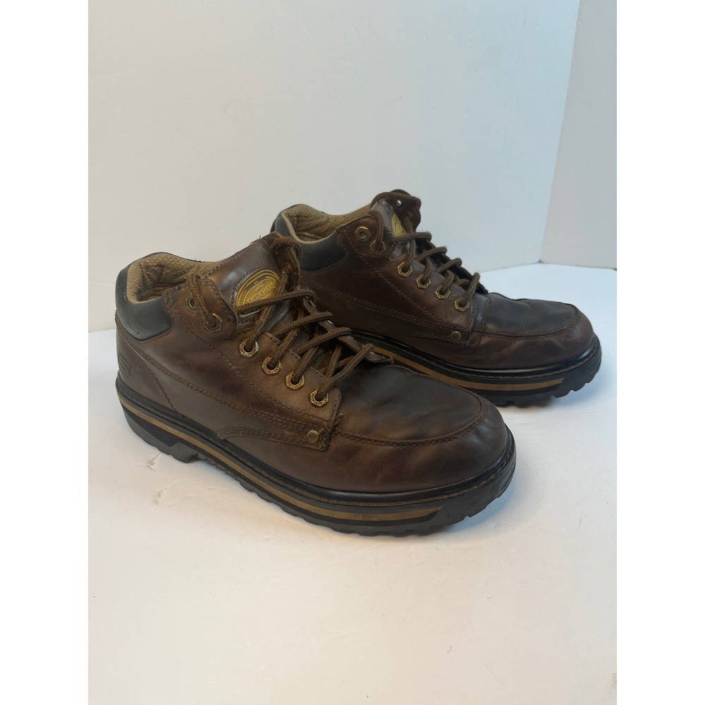 Skechers USA Men 9.5 Extra Wide Brown Leather Boots SN 4470EW CDB